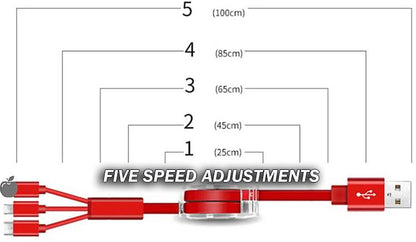 3-in-1 Retractable Charging Cable